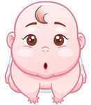 可爱小婴儿卡通插画矢量素材