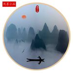 禅意群峰山水背景墙