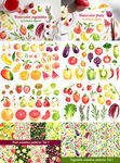手绘水彩蔬菜水果素材
