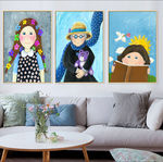 儿童房卡通可爱女孩油画装饰画