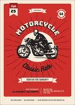 简约复古手绘摩托车俱乐部海报
