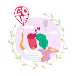 可爱小情侣夫妻甜蜜