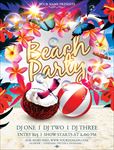 手绘夏日海滨缤纷派对海报