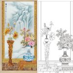 山水花瓶
