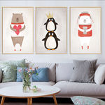 欧卡通清新风格手绘装饰画无框画