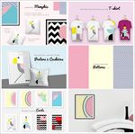 时尚炫彩抽象T恤印花图案