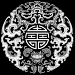 草龙洋花边框镂空精雕灰度浮雕