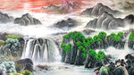 国画山水电视背景墙