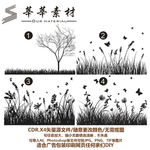 草丛 硅藻泥矢量图