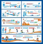校园文化墙矢量图