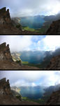 高山天池烟雾风景实拍视频