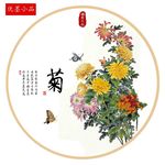 新中式梅兰竹菊背景墙