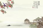 江南春燕子彩雕背景墙
