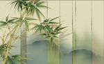 中式清幽竹报平安水墨意境背景