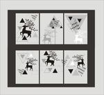 北欧现代发财鹿 无框画 装饰画