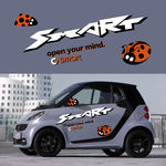 奔驰smart卡通车身贴纸矢量