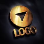黄金立体标志LOGO模板样机