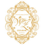 香槟金紫色欧式高端婚礼logo