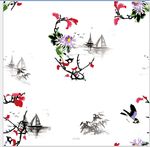 小清晰 风景花  印花设计