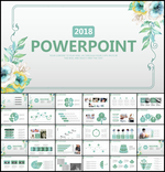 2018小清新商务工作PPT