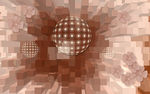 梦幻柱子3D空间圆球电视背景墙