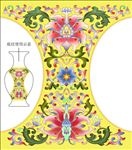 中国粉彩瓷器传统古典团花