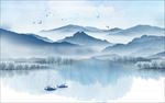 新中式水墨山水装饰画背景墙