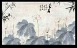 水墨画荷花