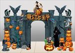 万圣节欧式凯旋门创意门头造型板