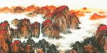 高清巨幅鸿运当头泰山日出装饰画