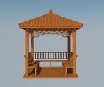 防腐木四角亭