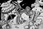 兔子 漫画 水彩 月亮