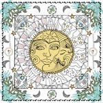 太阳大牌方巾图案