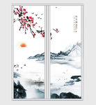 水墨山水画移门