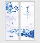 中国风水墨山水移门