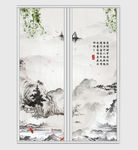 中国山水画移门