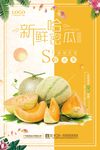 新鲜哈密瓜水果海报设计