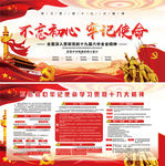 不忘初心牢记使命十九大党建展板