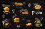 披萨汉堡黑板粉笔菜单背景墙
