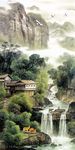 中式山水玄关背景墙