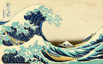 浮世绘大海海浪绘画电视背景墙