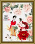 牡丹仕女