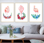 小清新北欧火烈鸟客厅装饰画