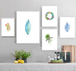 简约北欧小清新植物客厅组合饰画
