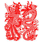 龙凤剪纸