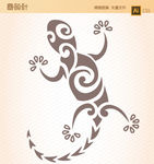 壁虎纹身矢量图