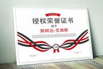 荣誉证书 企业授权书 授权证书