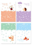 下雨天手绘本子