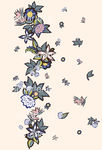 服装手绘印花定位花卉