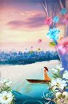 城市手绘油画